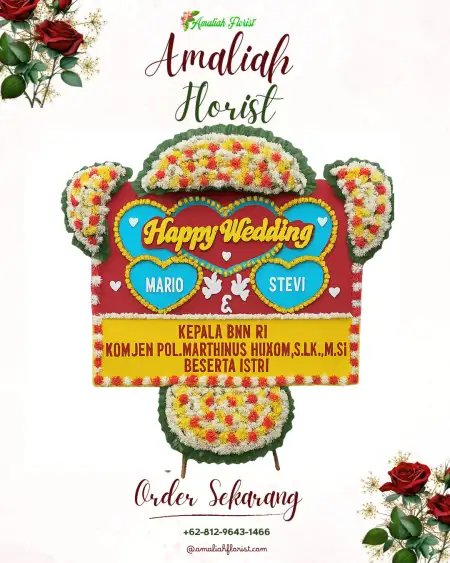 Papan Bunga Pernikahan Pitra
